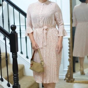 Floral Ruffle Sleeve Midi Dress